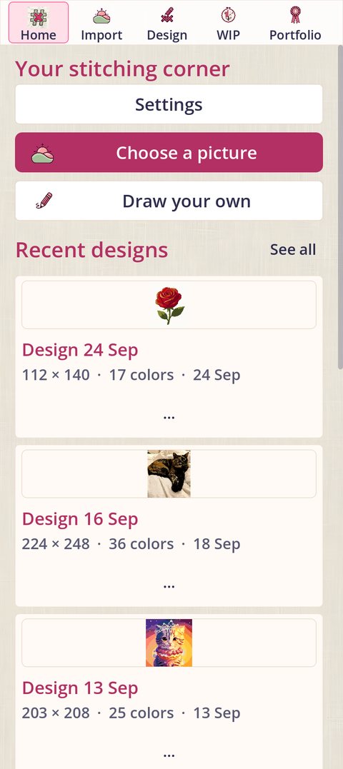 Home with Large text on: the same screen with bigger type and taller rows